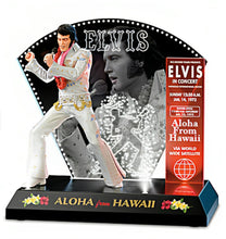 Load image into Gallery viewer, The Bradford Exchange Aloha from Hawaii Commemorate the 50th Anniversary with Lights Music and Iconic Design Officially Licensed Handcrafted Elvis Presley Sculpture 7.5-inches - RCE Global Solutions