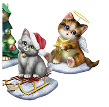 Load image into Gallery viewer, The Bradford Exchange Purr-fect Medleys Figurine Collection Issue #2 Deck The Paws Cat Figurine with Festive Lighting & Plays Melody Christmas Decorations by Kayomi Harai 5-Inches - RCE Global Solutions