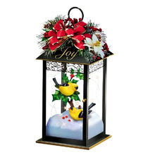 Load image into Gallery viewer, The Bradford Exchange Nature’s Glory Table Centerpiece Issue #3 Joy Illuminated Holiday Lantern with Songbird Sculptures and Always in Bloom Floral Arrangement Christmas Decoration 8-Inches - RCE Global Solutions