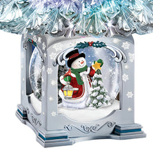 Load image into Gallery viewer, The Bradford Exchange Thomas Kinkade Illuminated Musical Christmas Tree Snowman Snow Globe Magic of the Season Decoration  with Color Changing Lights and 8 Carol Melodies 13"-Inches - RCE Global Solutions