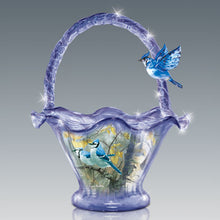 Load image into Gallery viewer, The Bradford Exchange Blue Jay Melody Issue #5 Songbird Art Hand-Blown Glass Bowl Basket by James Hautman 7.5-inches - RCE Global Solutions