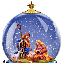 Load image into Gallery viewer, The Bradford Exchange Thomas Kinkade Studios Journey of the Magic Nativity Musical Snowglobe “Joy to the World” 6.5-inches