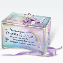 Load image into Gallery viewer, The Bradford Exchange ‘Somewhere Over the Rainbow’ Personalized Music Box – Engraved Name Heart Charm, Mirrored Glass Keepsake, Plays Song Melody