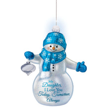 Load image into Gallery viewer, The Bradford Exchange "Snow Kissed Wishes" Illuminated Glass Ornament for Daughter Handcrafted Snowman 5.5-inches - RCE Global Solutions