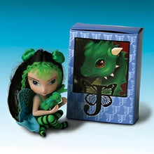 Load image into Gallery viewer, The Ashton - Drake Galleries Opal Dragon Fairy Figurine Doll with Matchbox Home from the Dragonling Darlings Collection by Fantasy Artist Jasmine Becket-Griffith 3"-inches - RCE Global Solutions