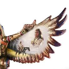 Load image into Gallery viewer, The Bradford Exchange Spirit of the Warrior Bronze Sculpture Collection Issue #3 Visions of Flight Native American-Inspired Cold-Cast Bronze with Chuck Ren Warrior Portrait and Mahogany Base 8-Inches