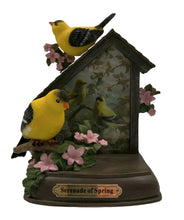 Load image into Gallery viewer, The Bradford Exchange Serenade of Spring Goldfinches Illuminated Songbird Sculpture Season's Splendor Collection Issue#2 by Hautman Brothers 5.75" W x 7" H x 4.5" D - RCE Global Solutions