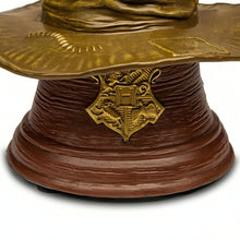 Load image into Gallery viewer, The Hamilton Collection HARRY POTTER SORTING HAT Sculpture with Movie Voice Illuminated House Crest Projection and Wood-Look Base Magical Wizarding World Collectible 6.75" W x 8" H x 6.75" D - RCE Global Solutions