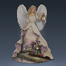 Load image into Gallery viewer, The Hamilton Collection Radiance Of Love And Kindness Handcrafted and Hand-painted Figurine Illuminated Angel With Glowing Lamplight Lane Gown by Thomas Kinkade 7-inches - RCE Global Solutions
