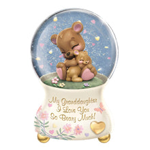 Load image into Gallery viewer, The Bradford Exchange Granddaughter I Love You Beary Much Musical Glitter Globe Plays Always In My Heart 6 Inches - RCE Global Solutions