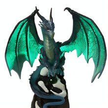 Load image into Gallery viewer, The Bradford Exchange Ancient Mysteries Dragon Sculpture Collection Issue #12: Frostbite Light Up Fantasy Dragon Figurine with LED Wings Hand-Painted Collectible Decor with Faux Jewel 11-inches