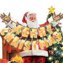 Load image into Gallery viewer, The Bradford Exchange Santas Holiday Wishes Sculpture Hand-Painted Hand-Cast Resin Figurine Christmas Decoration Plays 8 Holiday Carols Features Crackling Fireplace Effect Illuminated Tree and Merry Christmas Banner by Thomas Kinkade 10-inches - RCE Global Solutions