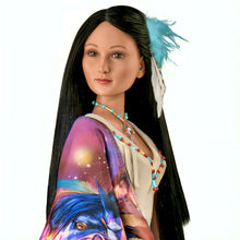 Load image into Gallery viewer, The Ashton-Drake Galleries Legend of the Spirit Pony Portrait Doll Handcrafted with Hand-Painted Details with Over 200 Beaded Faux Feather and Faux Suede-Buckskin Dress Collectors Edition by Laurie Prindle 21-Inches - RCE Global Solutions
