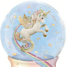 Load image into Gallery viewer, The Bradford Exchange Granddaughter You Are Magical Unicorn Glitter Globe Heirloom Porcelain® Handcrafted Hand-Painted and Plays 'Beautiful Dreamer' Melody and 22-Carat Gold Accents A Perfect Gift for Granddaughters Collectible Keepsake 6-inches - RCE Global Solutions