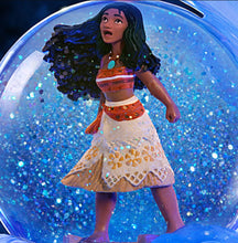 Load image into Gallery viewer, The Bradford Exchange Disney Moana Water Globe Hand-Painted Moana Figurine with Manta Ray Wave Glitter and Illuminated LED Lights Disney Princess Collectible Decor 7.5-Inches