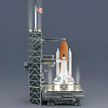 Load image into Gallery viewer, The Bradford Exchange Hawthorne Village Division Kennedy Space Center Launch Pad Lights Up Space Shuttle Sculpture 17-inches - RCE Global Solutions