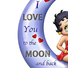 Load image into Gallery viewer, The Hamilton Collection Betty Boop™ 'I Love You to the Moon and Back' with Pudgy™ Issue #1 of Our Love Is Out of This World Figurine Collection Hand-Painted with Glitter and Metallic Accents 5" H x 4" W - RCE Global Solutions