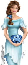 Load image into Gallery viewer, The Hamilton Collection Heavenly Whisper of Hope Angel Figurine Symbol of Strength in the Fight Against Ovarian Cancer Hand Sculpted and Hand Painted Teal Tinted Faux Gem Heart by Thomas Kinkade 7-inches - RCE Global Solutions