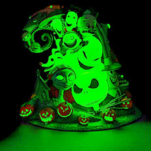Load image into Gallery viewer, The Hamilton Collection Disney Tim Burton's The Nightmare Before Christmas 30 Years of Moonlight Mischief Sculpture Handcrafted and Hand-Painted with Glow in the Dark Plays 'Overture' by Composer Danny Elfman 12" W x 10" H" - RCE Global Solutions
