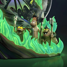 Load image into Gallery viewer, The Bradford Exchange Disney Villains So Many Curses, So Little Time Maleficent Hand-Painted Glow-in-the-Dark Musical Glitter Globe Fully Sculpted Maleficent Dragon Raven and Goons Iconic Costume Details with Swirling Glitter 7.5” H x 7.75” W x 6.5” D - RCE Global Solutions