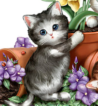 Load image into Gallery viewer, The Bradford Exchange Springtime Discoveries Seasons in the Garden Sculpture Collection Issue #1 Lifelike Kittens Hand Painted & Hand Crafted Sculpture by Kayomi Harai 7-inches - RCE Global Solutions