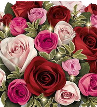 Load image into Gallery viewer, The Bradford Exchange Today, Tomorrow, Always Table Centerpiece Handcrafted Silken Roses in Crystal Vase with Illuminated Lights Always in Bloom® Collectible by Thomas Kinkade 12-Inches
