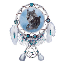 Load image into Gallery viewer, The Bradford Exchange Midnight Royalty Dream Guardians Native American Wolf Dreamcatcher Wall Decor Sentinels of the Spirits Collection Issue # 2 by Eddie LePage 13.5-inches - RCE Global Solutions
