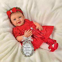 Load image into Gallery viewer, The Ashton-Drake Galleries My First Christmas Baby Doll Collection Issue #1: 'Gianna' Holiday Baby Doll Handcrafted, Realistic with Silver-Toned Ornament, Red Satin Dress, and Poseable Limbs by Waltraud Hanl 17-Inches - RCE Global Solutions