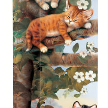 Load image into Gallery viewer, The Bradford Exchange Springtime Kittens Floor Lamp Whimsical Cat Artwork Wrinkle-Resistant Shade Energy-Saving Bulbs with On/Off Foot-Pedal Switch Sturdy Wood-Finished Base Perfect Gift for Cat Lovers by Jürgen Scholz 60-inches - RCE Global Solutions