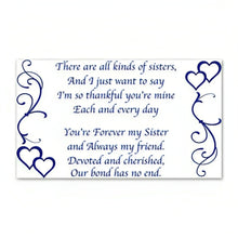 Load image into Gallery viewer, The Bradford Exchange Forever My Sister Always My Friend Mirrored Music Box Unique Musical Treasure with Beveled Edges Elegantly Etched Scroll and Heart Designs Loving Message Heart-Shaped Charm for Personalization Plays Always in My Heart 4" W - RCE Global Solutions