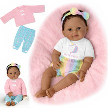 Load image into Gallery viewer, The Ashton-Drake Galleries One of A Kind Ciara Lifelike So Truly Real® African American Black Baby Girl Doll with Soft RealTouch® Vinyl Skin and Extra Coordinating Cardigan and Pants 18"-Inches - RCE Global Solutions