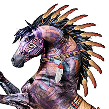 Load image into Gallery viewer, The Bradford Exchange Shaman Spirit of the Painted Pony Sculpture Collection Handcrafted with Real Feathers Faux Leather and Meticulous Beadwork by Laurie Prindle 7-inches - RCE Global Solutions