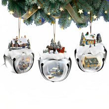 Load image into Gallery viewer, The Ashton-Drake Galleries Winter Sleigh Bells #2 Ornament Collection Set of 3 Christmas Decoration by Thomas Kinkade 3-inches - RCE Global Solutions