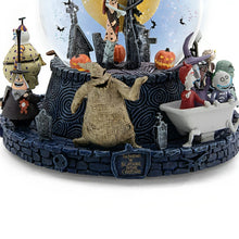 Load image into Gallery viewer, The Bradford Exchange Disney The Nightmare Before Christmas Jack Sally Zero Musical Glitter Snow Globe with Rotating Base Oogie Boogie Mayor Lock Shock Barrel Dr. Finklestein Behemoth Plays the Melody Overture 6.5"-Inches - RCE Global Solutions