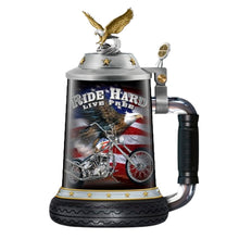 Load image into Gallery viewer, The Bradford Exchange American Spirit Motorcycle Stein Collection: Ride Hard, Live Free Issue #1 Heirloom Porcelain Stein by Marc Lacourciere & Larry Martin - 9-Inch Heirloom Porcelain Stein - RCE Global Solutions