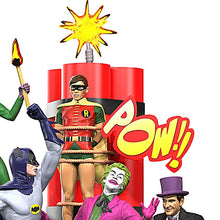 Load image into Gallery viewer, The Hamilton Collection Holy Bombs Away Batman Robin and Catwoman Vs. Arch Villains Joker Penguin Riddler Illuminated Sculpture 13.5-inches - RCE Global Solutions