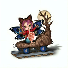 Load image into Gallery viewer, The Hamilton Collection All Aboard the Halloween Express Figurine Collection Issue #3 Furr-ociously Friendly Fairy in Frankenstein Bride Costume Handcrafted Resin by Jasmine Becket-Griffith 4.25-Inches - RCE Global Solutions