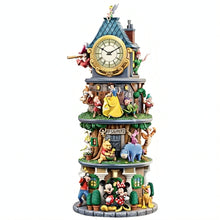 Load image into Gallery viewer, The Bradford Exchange Disney Classics Clock Tower Sculpture Collection Issue #3:The Hundred Acre Woods Hand-Painted Stacked Tower Featuring 31 Beloved Disney Characters Mickey Mouse, Winnie the Pooh, Snow White & More Tower Measures 14-inches