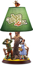 Load image into Gallery viewer, The Bradford Exchange The Wizard of OZ We're Not in Kansas Anymore Dorothy Toto Scarecrow Lamp with Sculpted Haunted Forest Scene Yellowbrick Road and Wicked Witch Silhouette and Finial 18"-Inches - RCE Global Solutions
