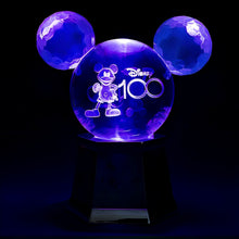 Load image into Gallery viewer, The Bradford Exchange Disney100: 100 Years Of Wonder Sculpture Commemorating a Century of Disney Magic with Mickey Mouse and Friends Stunning 3D Glass Globe with Rotating Rainbow Colors and Faceted Hexagonal Base Featuring Beloved Characters 6.5" W x 8" H - RCE Global Solutions