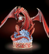Load image into Gallery viewer, The Hamilton Collection Youngblood Guardian Red Dragon Figurine With Svenka Crystal 7.75-Inches - RCE Global Solutions