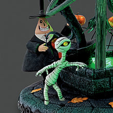 Load image into Gallery viewer, The Bradford Exchange Disney Tim Burton's The Nightmare Before Christmas Jack Skellington Sculpture with LED-Lit Fountain and Interchangeable Heads Handcrafted Collectible Inspired by the Iconic Halloween Town Scene 11" W x 14" H - RCE Global Solutions