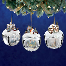 Load image into Gallery viewer, The Ashton-Drake Galleries Winter Sleigh Bells #3 Ornament Collection Set of 3 Christmas Decoration by Thomas Kinkade 3-inches - RCE Global Solutions