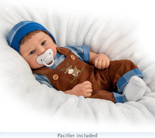 Load image into Gallery viewer, The Ashton-Drake Galleries Adventure Awaits Authentic Silicone Realistic Baby Boy Doll by Sandy Faber - RCE Global Solutions