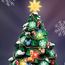 Load image into Gallery viewer, The Bradford Exchange Disney Mickey and Friends Christmas Tree with Lights Music Rotating Train & Snowflake Projection Handcrafted Holiday Decor Tabletop 8-inches - RCE Global Solutions