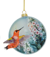 Load image into Gallery viewer, The Bradford Exchange Lena Liu Wings of Wonder Spirit of The Season Hummingbird Ornament Collection Issue #3 Set of 2 Christmas Decoration 3D Glass Sculptures 4-inches - RCE Global Solutions