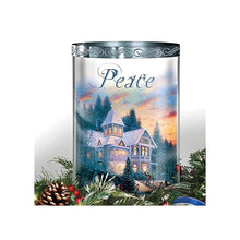 Load image into Gallery viewer, The Bradford Exchange Light of the Season Table Centerpiece with 30 LED Lights and 3 Glass Candleholders Christmas Decoration by Thomas Kinkade 25" W - RCE Global Solutions