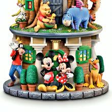 Load image into Gallery viewer, The Bradford Exchange Disney Classics Clock Tower Sculpture Collection Issue #1: Mickey & Friends Hand-Painted 360 Degree Stacked Sculpture Featuring Mickey Mouse Minnie Goofy and Pluto Collectible Decor Tower Measures 14-inches
