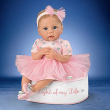 Load image into Gallery viewer, The Ashton - Drake Galleries Light of My Life So Truly Real® Lifelike Baby Girl Doll with Light Up Skirt and Ottoman Set Weighted Poseable RealTouch® Vinyl Skin by Doll Artist Linda Murray 18-inches - RCE Global Solutions