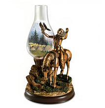 Load image into Gallery viewer, The Bradford ExchangeBlessings Of The Spirits Spiritual Reverence Illuminated Calling on the Spirits Sculpture Native American Inspired Shaman Masterpiece with Glass Lantern Handcrafted Bronze Statue by Chuck Ren 13-inches - RCE Global Solutions